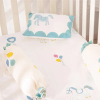 Cot Bedding Set - I am Going to the Circus (Teal)