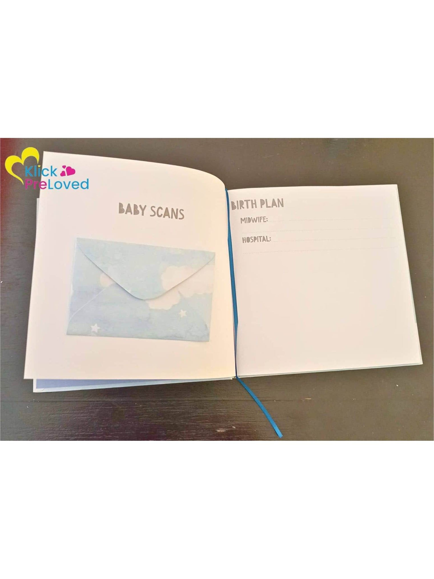 PreLoved 2023 Elephant Baby Record Book - Blue (Brand New)