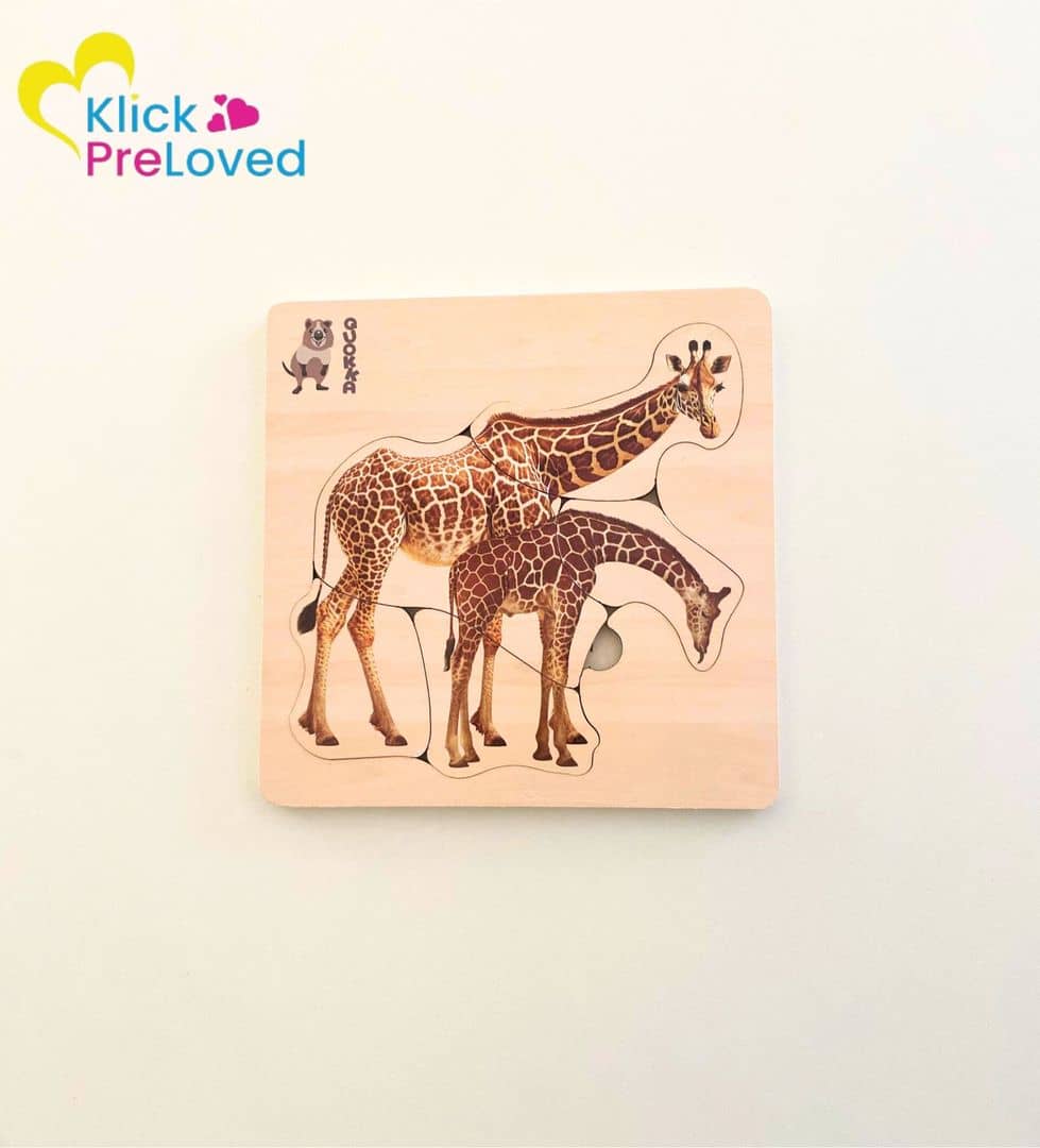 PreLoved Realistic Safari Wooden Montessori Giraffe Puzzle for Toddlers (Gently Used)