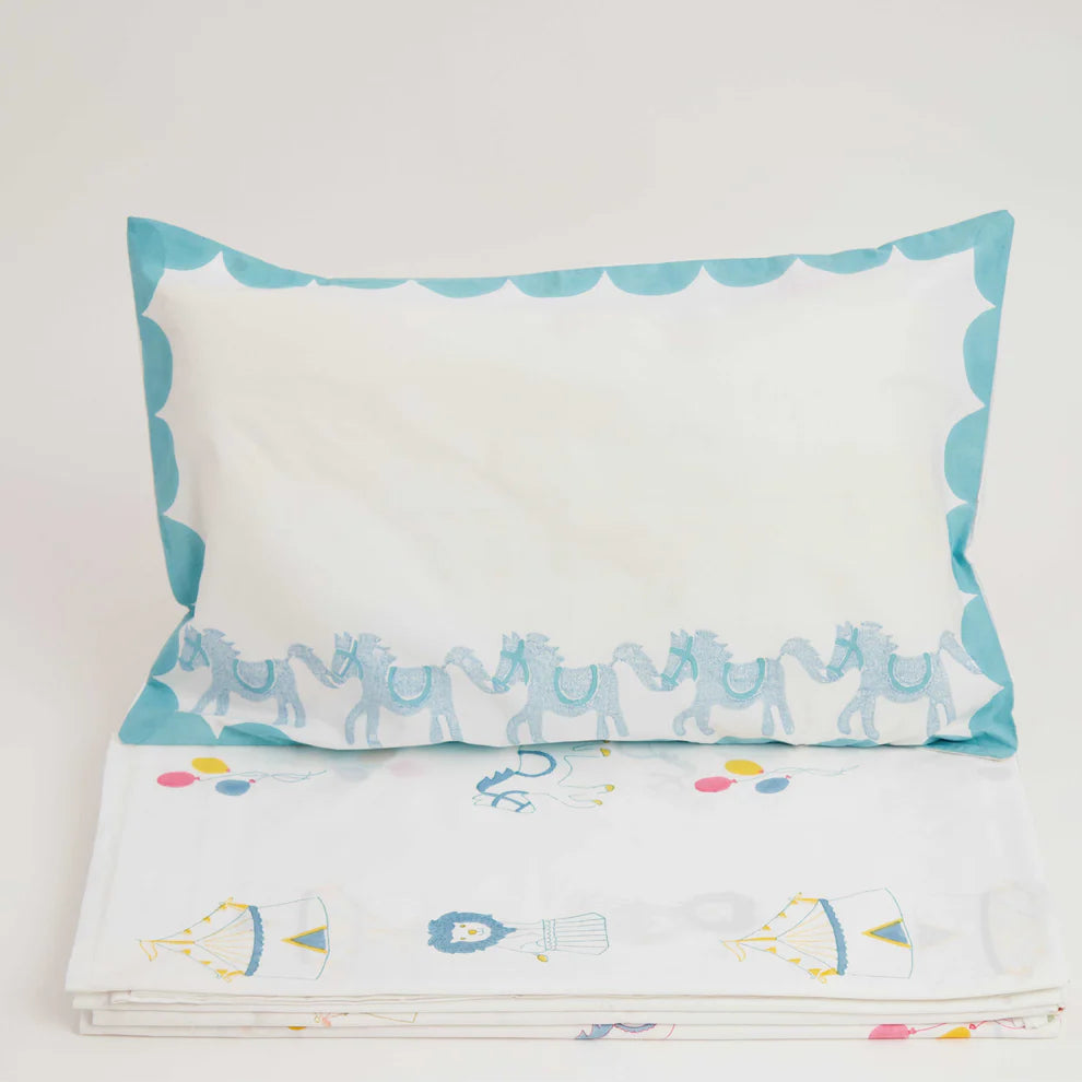 Toddler Bedding Set - I am going to the circus (Blue)