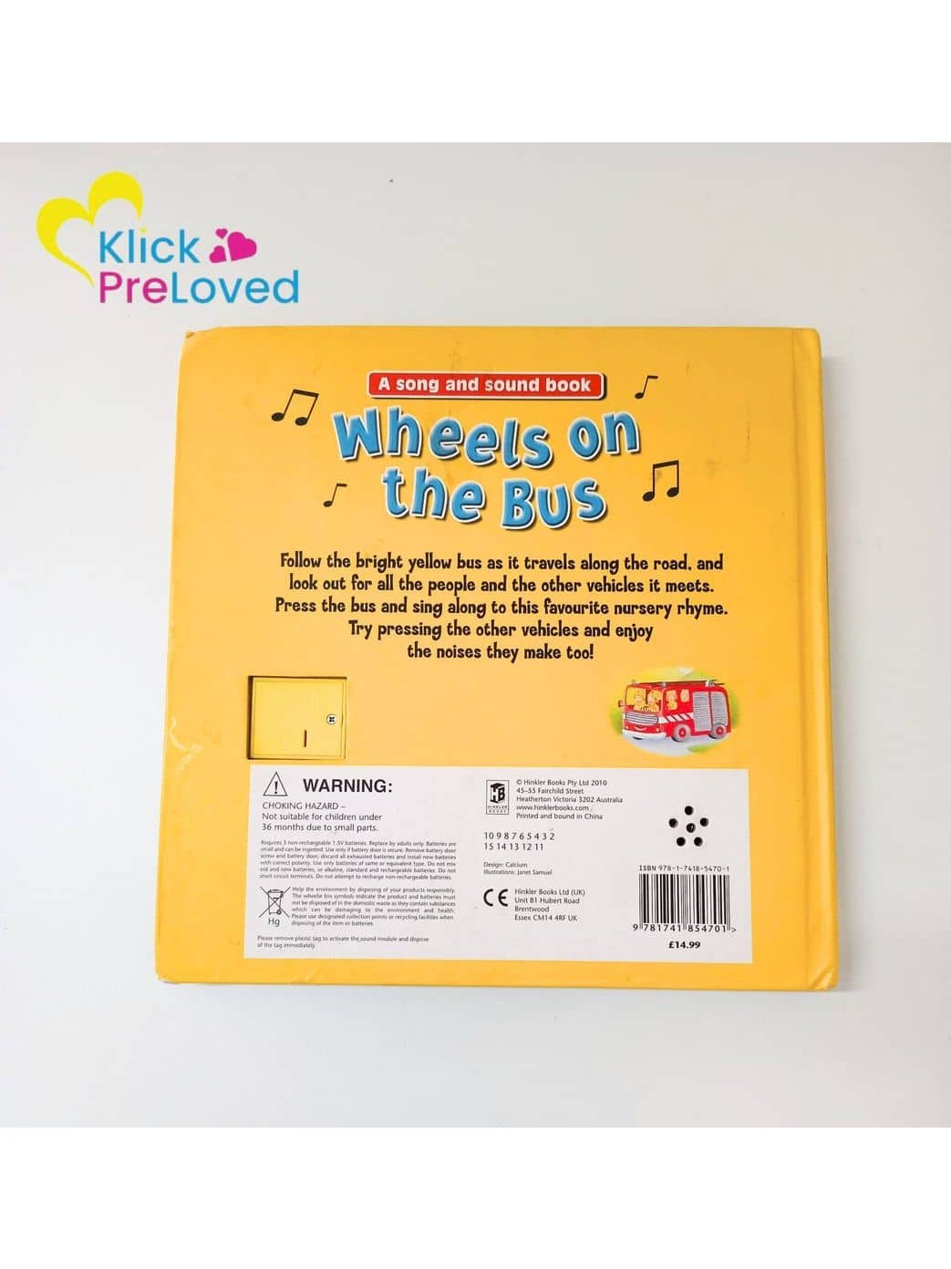 PreLoved Wheels on the Bus - A song and sound book (Gently Used)