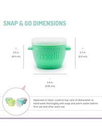 Melii Snap & Go Baby Food Storage Containers with Lids 4 Pack (6oz)