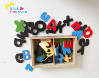 PreLoved Melissa & Doug 52 Wooden Magnetic Letters (Gently Used)