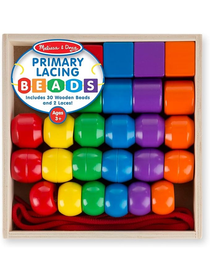 Melissa & Doug Wooden Lacing Beads