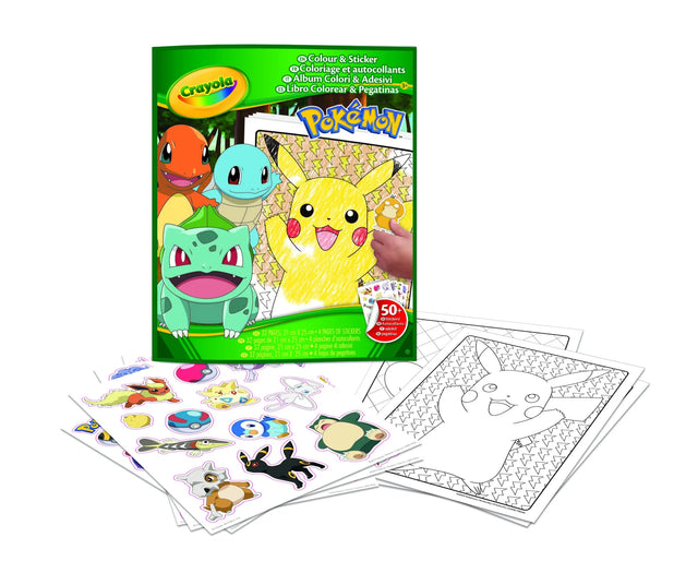 Crayola Pokemon Colour & Sticker Book with 50+ Stickers