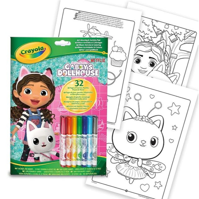 Crayola Colouring & Activity Pad with Markers - Gabby's Dollhouse