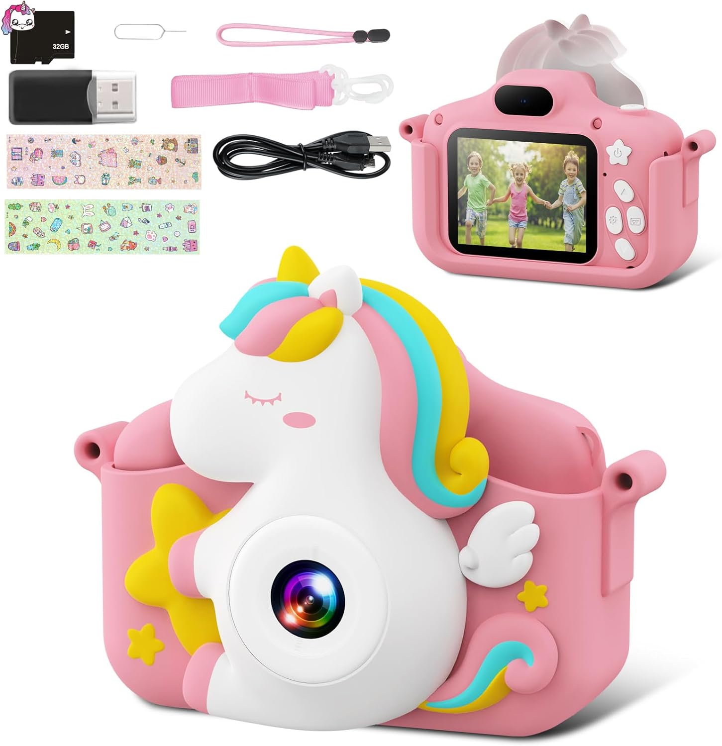 Unicorn Kids Camera, 2.0" 1080p HD Kids Digital Camera for Girls