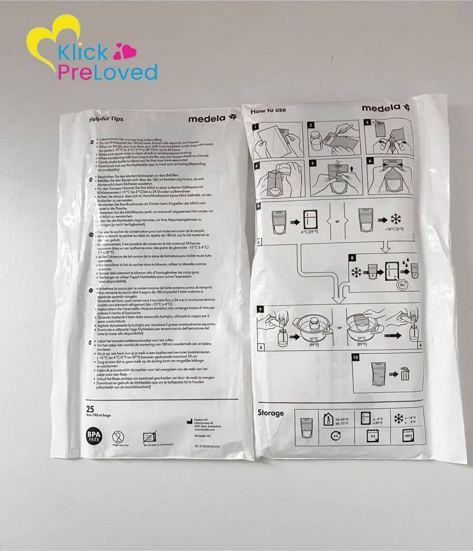 PreLoved Medela 6oz/180ml Breast Milk Storage Bags - Pack of 25x2 (Brand New)