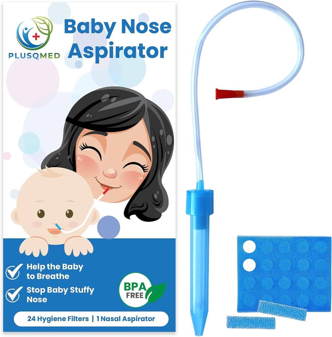 Plusqmed Baby Nasal Aspirator, Snotsucker, Baby Nose Mucus Sucker