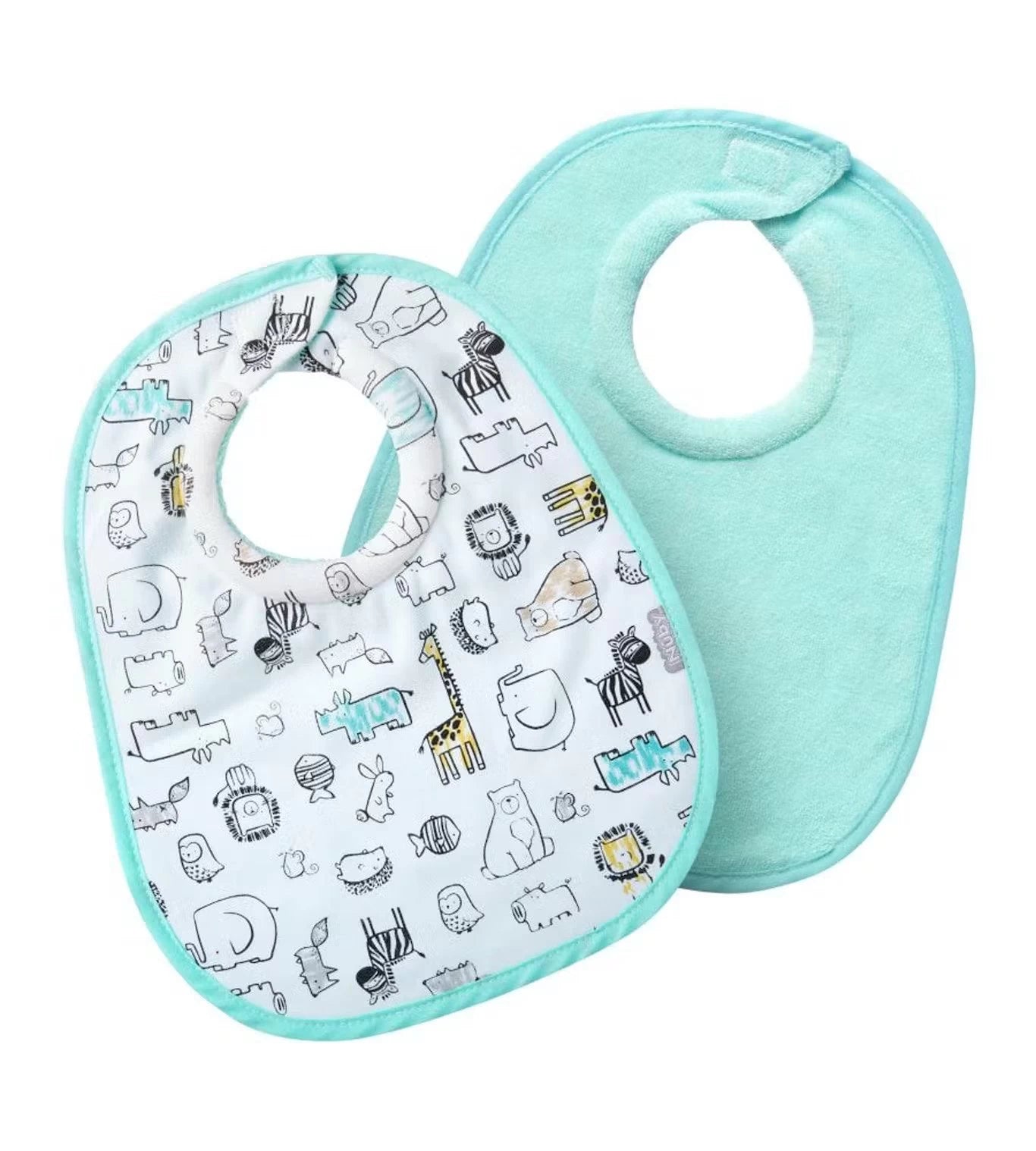 Blue Nuby Snug n Dry Organic Cotton Bibs