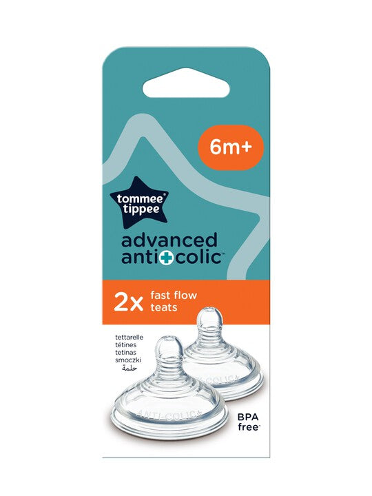 Tommee Tippee Advanced Anti-Colic Baby Fast Flow 6+ Months Bottle Teats