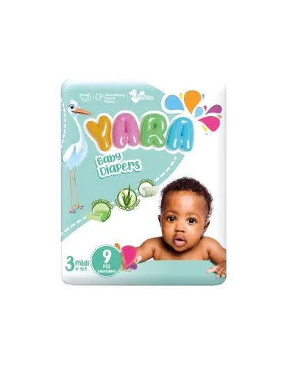 Yara Diaper Size 3 Midi Small 4-9kg (9 pack)