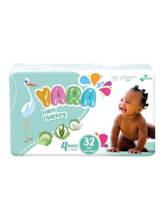 Yara Diaper Size 4 Maxi Twin 7-14kg (32 pack)