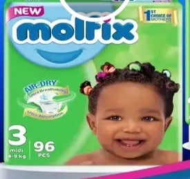 Molfix Air Dry Midi Diapers Size 3 4-9kg (96 pack)