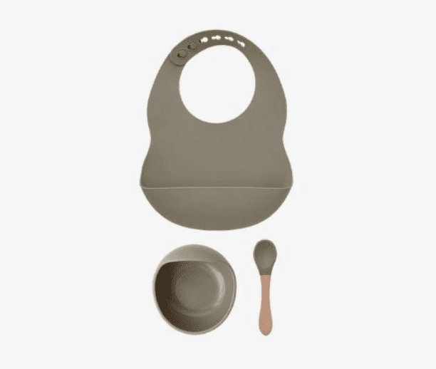 Milk it Baby Army Green Bib & Bowl Set