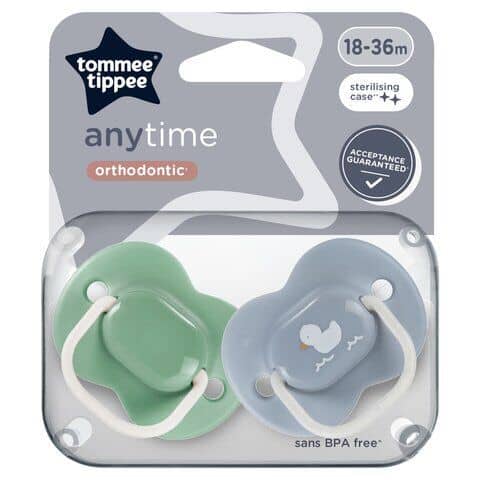 Tommee Tippee Anytime Soother, 18-36 months, 2 pack of symmetrical.