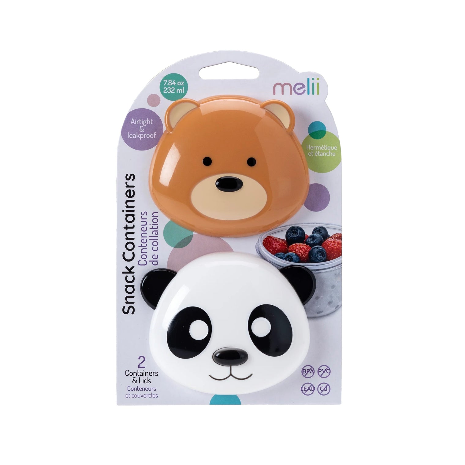 Animal Snack Container (Panda&Bear)