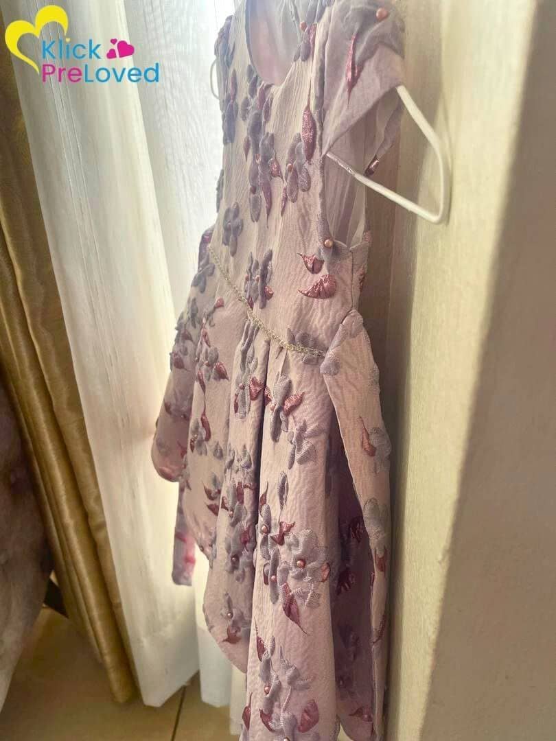 Preloved Pembekelek's Lilac Church Dress with Pink and Lilac Flowers (Gently Used)