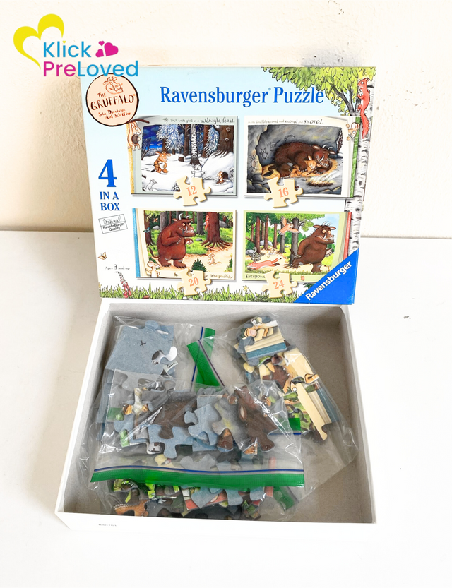 Ravensburger The Gruffalo 4 in a Box Jigsaw Puzzles in 12, 16, 20, 24 Pieces (Gently Used)