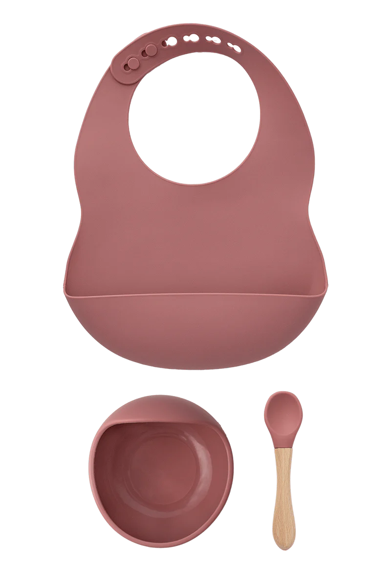 Milk it Baby Rose Pink Bib & Bowl Set