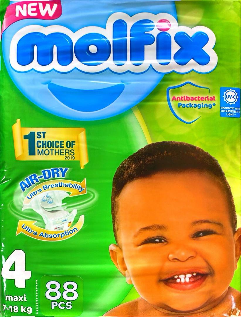 Molfix Air Dry Maxi Diapers Size 4 7-18kg (88 pack)