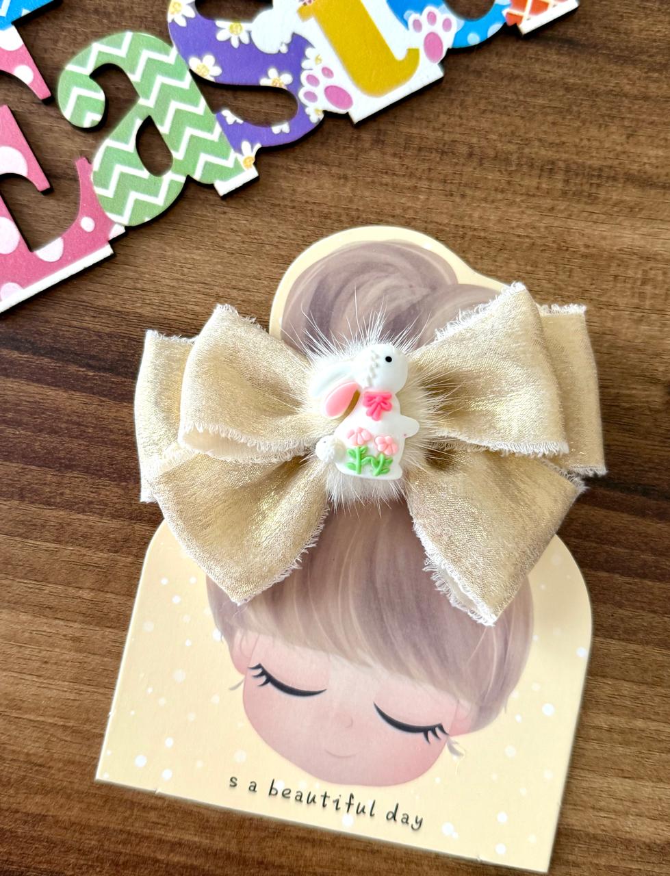 Bantyk Gold Easter Bunny Hair Clip