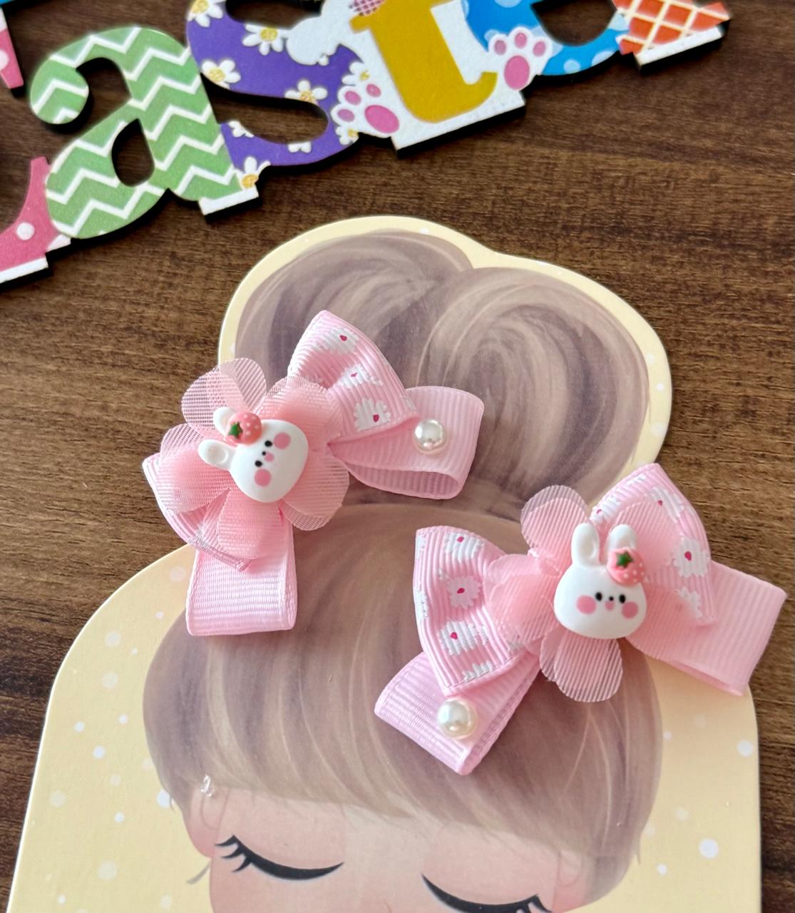 Bantyk Easter Pink Bunny Hairclips (Set of 2)