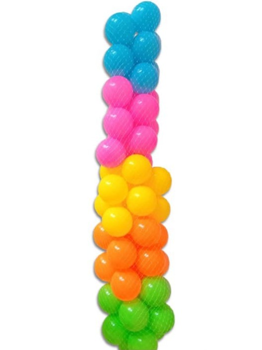 Small Multicolored Balls for Kids Pool - 50 pcs (Blue-Yellow-Pink-Orange-Green)