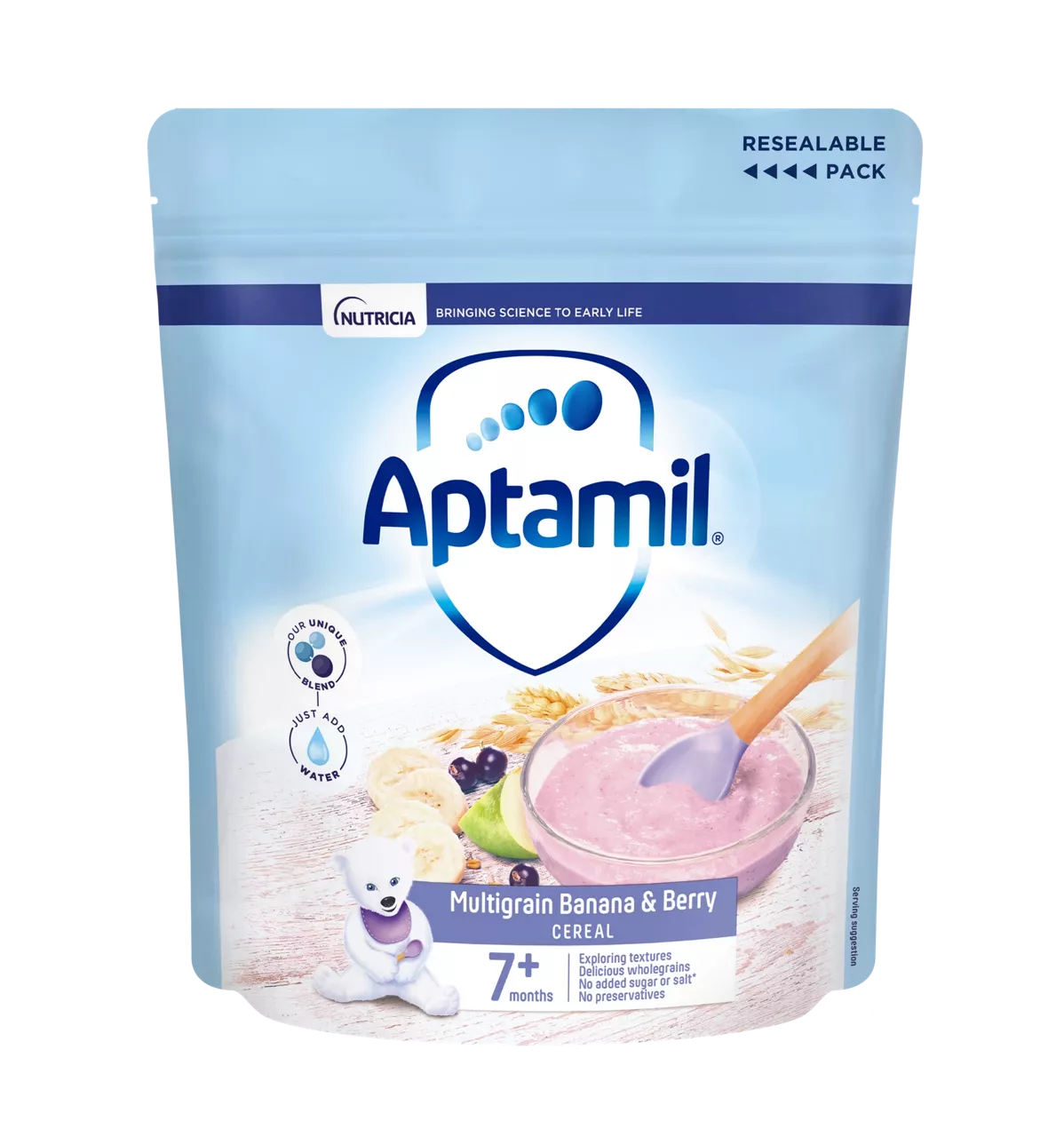 Aptamil Multigrain Banana & Berry Porridge Baby Food Cereal (7+ Months) - 200g