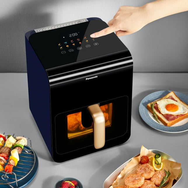 Panasonic Air Fryer, Steam, Dual-Core Thermal Cycle, 6L, LED Touch Screen, 11 Smart Cooking Presets