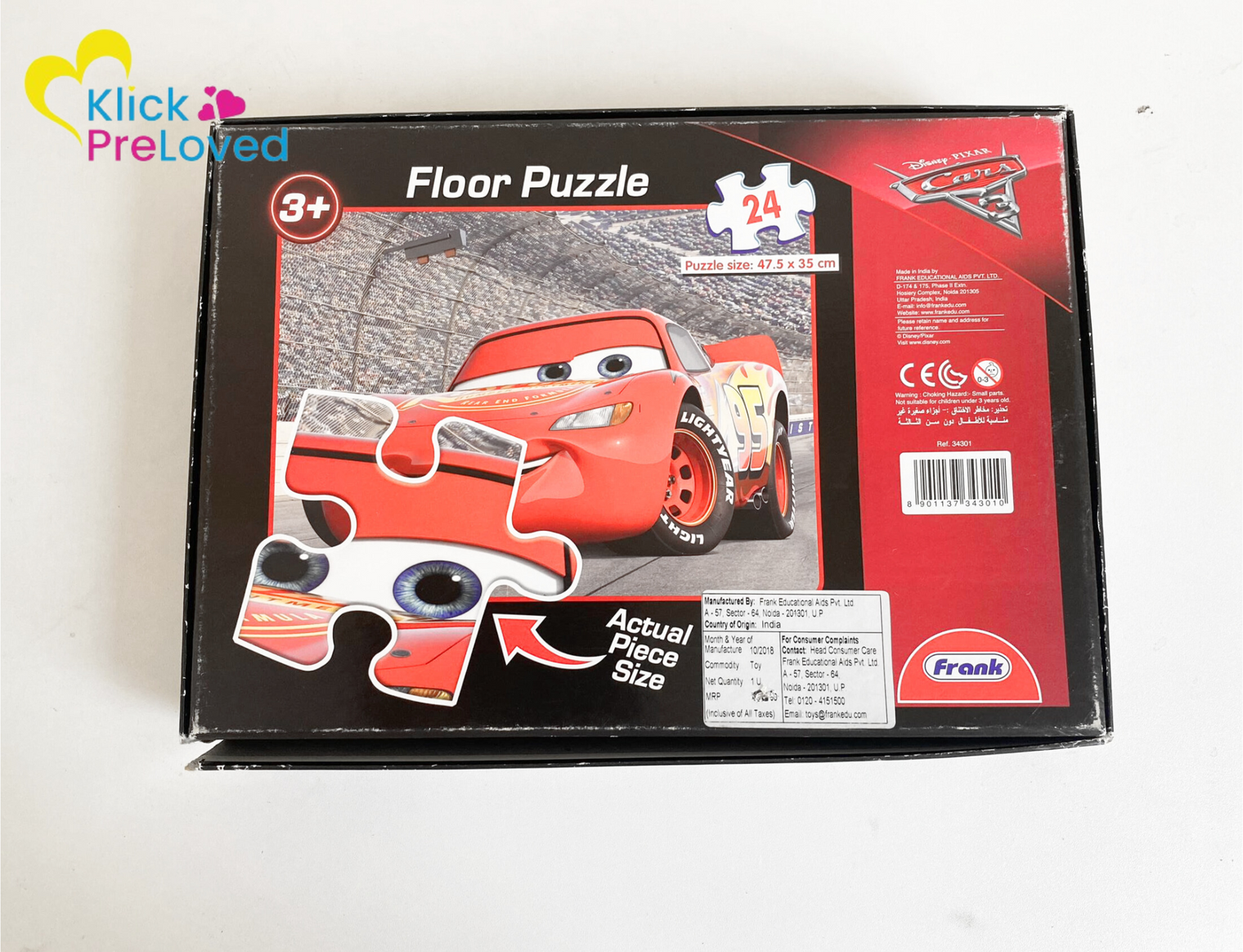 PreLoved Frank Disney Cars 3 Jigsaw Floor Puzzle 24 pcs (Gently Used)