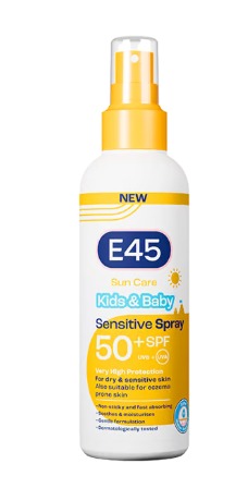 E45 Kids and Baby Sunscreen SPF50+ Spray for Face With Avocado Oil