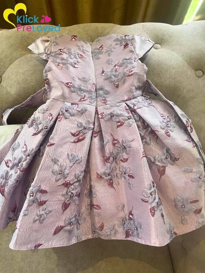 Preloved Pembekelek's Lilac Church Dress with Pink and Lilac Flowers (Gently Used)