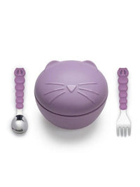 Melii Silicone Bowl with Lid & Utensils (Cat)