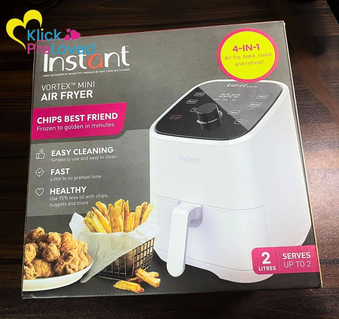 PreLoved Instant Vortex Mini 4-in-1 Air Fryer 2L - 1300W, White (Brand New)