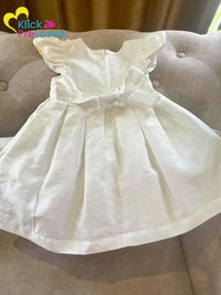 PreLoved Cater's White Baby Church Dress with Rose Petals (Gently Used)