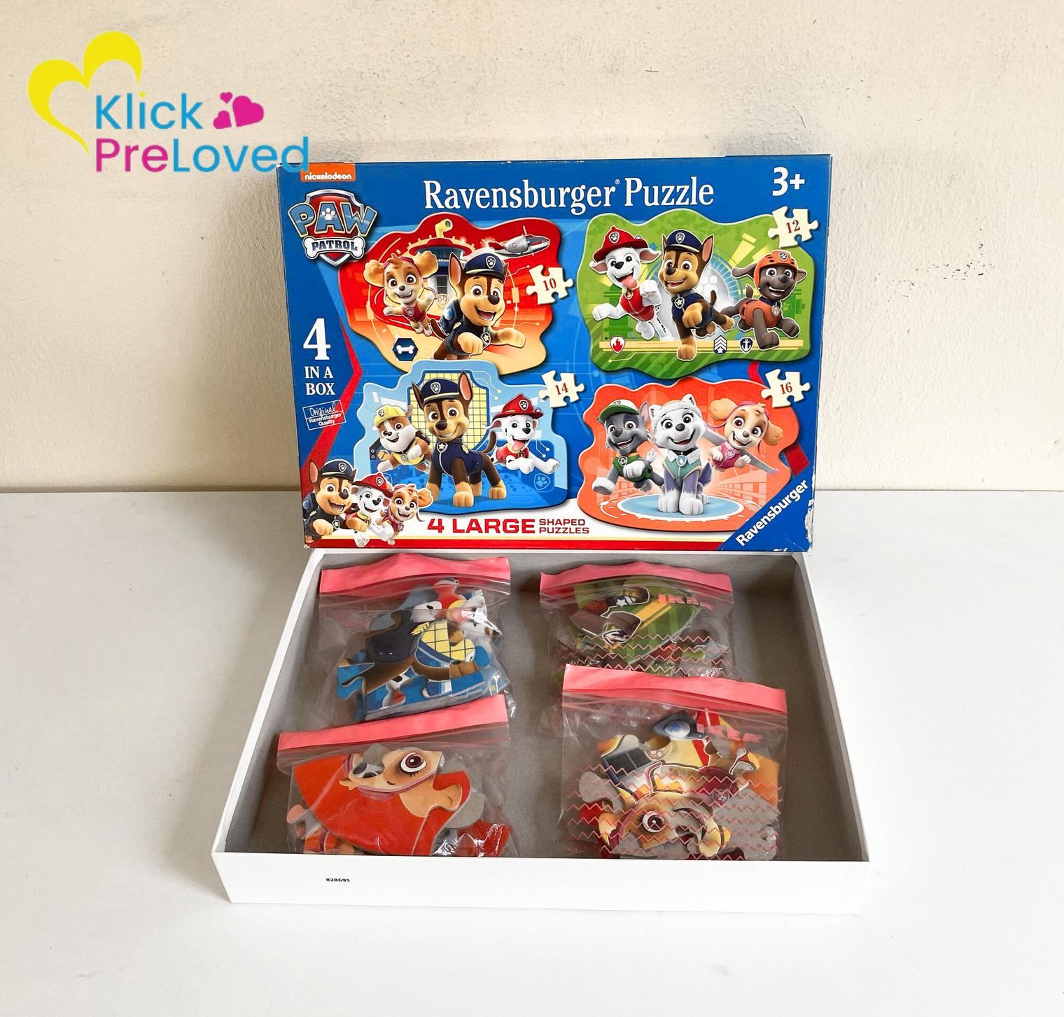 PreLoved Ravensburger Paw Patrol 4 in 1 Large Shaped Puzzles in 10, 12, 14 and 16 Pieces (Gently Used)