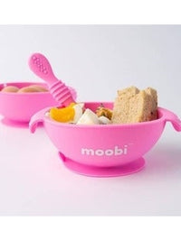 Moobi Silicone Suction Bowl - Blue (Spoon and Bowl Cover not included)