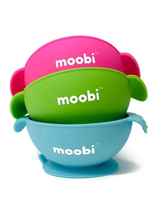 Moobi Silicone Suction Bowl - Blue (Spoon and Bowl Cover not included)